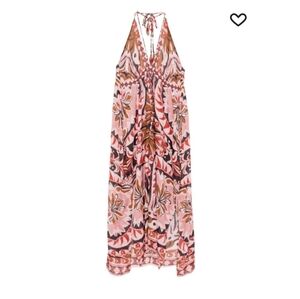 FARM Rio Pink Pineapple Jewelry Midi Dress Coverup. New Without Tags. Never Worn